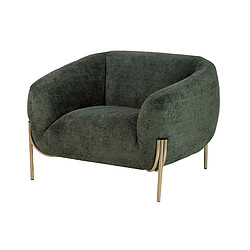 Alexandra House Living Fauteuil Zephyr en chenille verte 101 x 86 x 75 cm