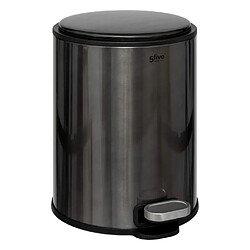 Five Simply Smart Poubelle en Métal Delta 6L Inox Noir