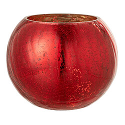 Paris Prix Photophore Boule en Verre Nacré 20cm Rouge
