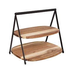 Secret De Gourmet Serviteur 2 Étages en Bois Mina 27cm Marron