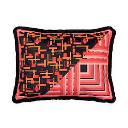 Alexandra House Living Coussin en velours à motif géométrique classique et floral 60 x 13 x 45 cm pas cher