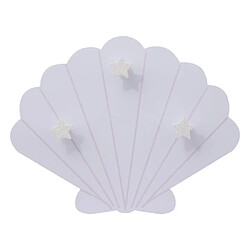 Atmosphera Patère Coquillage 3 Crochets Sirène 36cm Violet