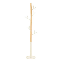 Paris Prix Porte-Manteaux en Bois Bali 180cm Naturel & Blanc