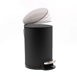 Avis Paris Prix Poubelle de Salle de Bain en Métal Metaline 3L Noir