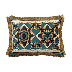 Avis Alexandra House Living Coussin en velours garni de plumes et de franges 60 x 13 x 45 cm