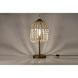 Alexandra House Living Lampe de table avec boules en métal et en bois 32 x 32 x 70 cm