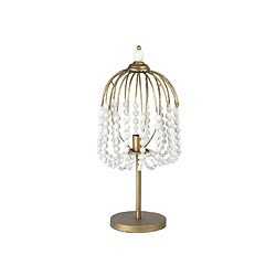 Alexandra House Living Lampe de table avec boules en métal et en bois 32 x 32 x 70 cm