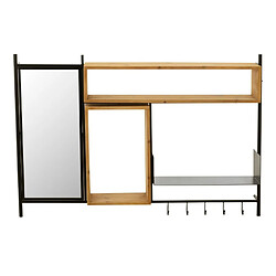 Paris Prix Patère Murale & Miroir Tina 130cm Noir & Naturel