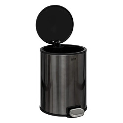 Five Simply Smart Poubelle en Métal Delta 6L Inox Noir