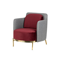Alexandra house living fauteuil velours - Bordeaux