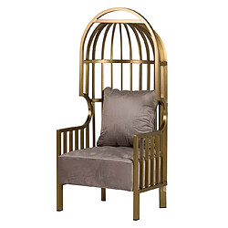 Alexandra house living Fauteuil velours - Gris