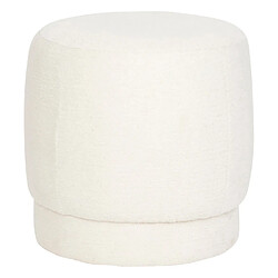 Atmosphera Pouf rond bouclette - Blanc