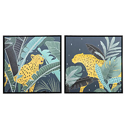 Alexandra House Living Ensemble de 2 sérigraphies de tigres avec cadre 60 x 4 x 60 cm