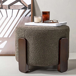 Acheter Paris prix Pouf design tissu bouclette - Gris foncé