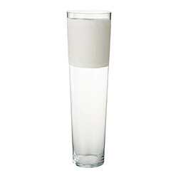 Paris Prix Vase Déco en Verre Delph 60cm Transparent & Blanc