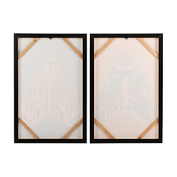 Alexandra House Living Ensemble de 2 tableaux de papillons avec cadre noir 60 x 4 x 90 cm