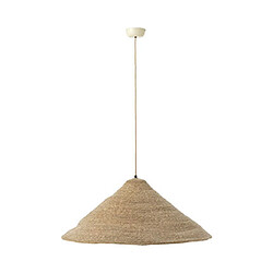 Mes Suspension 1 lampe 80x80x30 cm en jonc de mer naturel et blanc