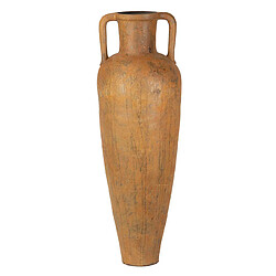 Alexandra House Living Amphore en terre cuite brune vieillie 50 x 50 x 150 cm