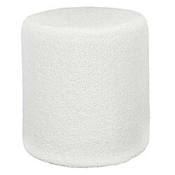 Paris prix Pouf rond bouclette - Blanc Pouf rond - tissu bouclette - polyester - doux - charge 110 kg