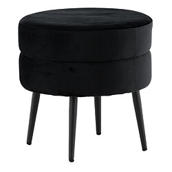 Paris prix Pouf rond en velours - Noir