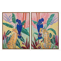 Alexandra House Living Ensemble de 2 tableaux d'animaux avec cadre doré 60 x 4 x 80 cm