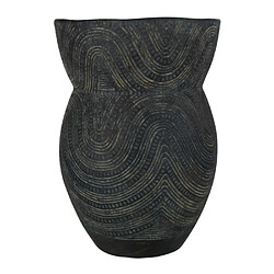 Paris Prix Vase Déco en Ciment Black Lombok 47cm Noir