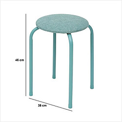 Avis Five Simply Smart Tabouret d'appoint en métal et tissu chiné FLEXY - Vert Céladon