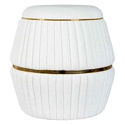 Paris prix Pouf rond matelassé - Blanc