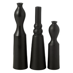 Paris Prix Lot de 3 Vases en Porcelaine Leia 32cm Noir