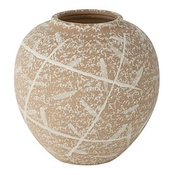 Paris Prix Vase Déco en Grès Dune 21cm Beige & Blanc
