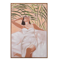 Alexandra House Living Tableau représentant une femme, cadre naturel, 80 x 4 x 120 cm