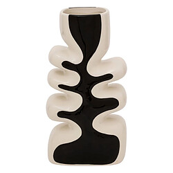 Atmosphera Vase Design en Céramique Twisted Lime 28cm Noir & Blanc 