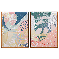 Alexandra House Living Ensemble de 2 tableaux de feuilles, peints à la main à 80 %, 60 x 4 x 80 cm