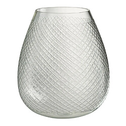 Paris Prix Vase Design en Verre Carreaux 31cm Transparent