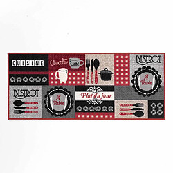 Paris Prix Tapis de Cuisine Digital Menu 50x120cm Rouge