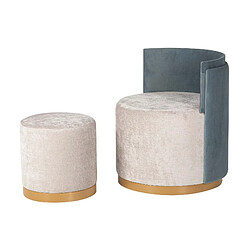 Alexandra house living Pouf en velours - Gris