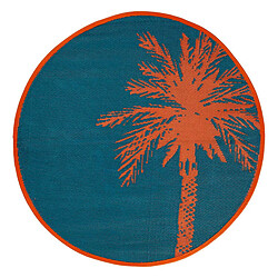 Atmosphera Tapis Déco Palmier Yucatan 120cm Bleu Canard