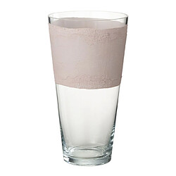 Paris Prix Vase Déco en Verre Delph 35cm Transparent & Rose