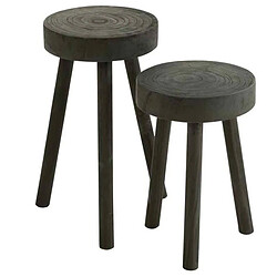 Paris Prix Lot de 2 Tabourets en Bois Jenny 56cm Noir