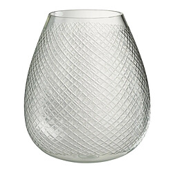 Paris Prix Vase Design en Verre Carreaux 31cm Transparent