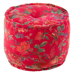 Paris prix Pouf velours motifs oiseaux - Rose