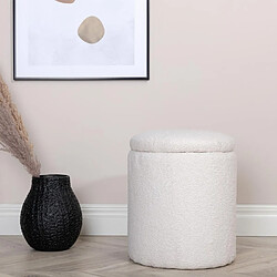 Paris prix Pouf coffre rond - Blanc pas cher