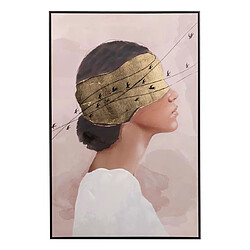 Alexandra House Living Tableau de femme avec cadre noir 80 x 4 x 120 cm