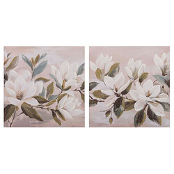 Alexandra House Living Ensemble de 2 toiles à motifs floraux, peintes à la main à 40 %, 60 x 3 x 60 cm