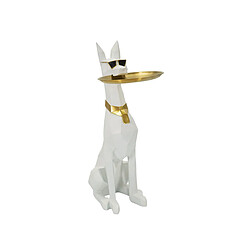 Paris Prix Vide-Poche Statue Chien Origami 74cm Blanc