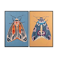 Alexandra House Living Ensemble de 2 tableaux de papillons avec cadre noir 60 x 4 x 90 cm