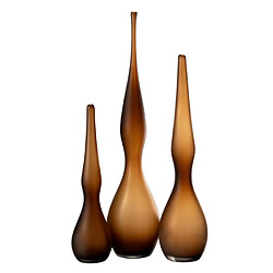 Paris Prix Lot de 3 Vases en Verre Yoko 64cm Marron