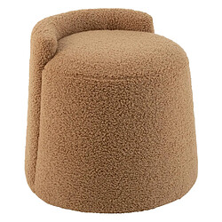 Paris prix Pouf bouclette rond - Camel