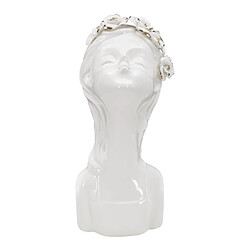 Paris Prix Vase Déco en Porcelaine Young Lady Roses 26cm Blanc