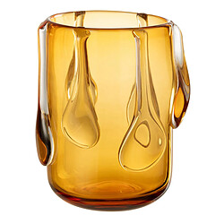 Paris Prix Vase Design en Verre Drippy 22cm Ambre